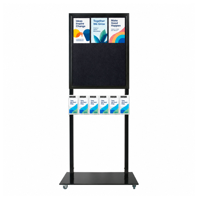 Tall Info Stand - 1 Felt Board  with  6 DL Brochure Holders