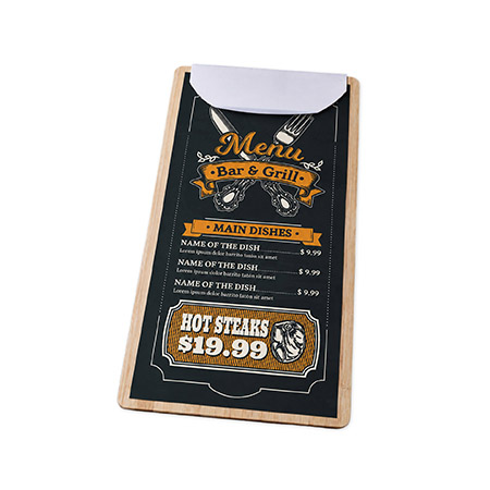 DL Portrait Wood Menu Clip Board