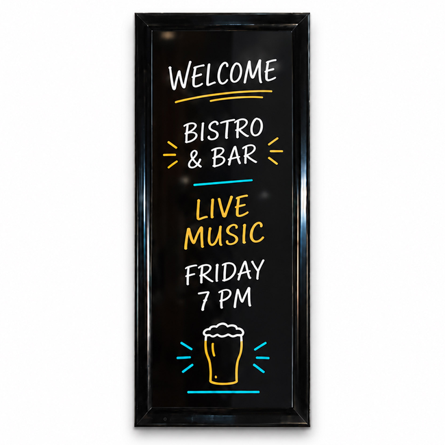 Black Half A1 Framed Menu Blackboard