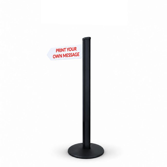 Direction Sign - 1 Arrow 1450mm Black Pole and Base 
