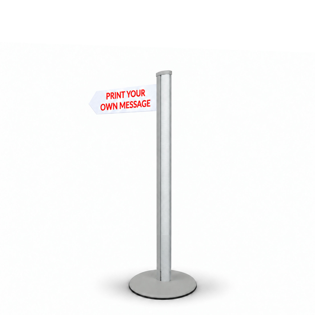 Direction Sign - 1 Arrow 1450mm Silver Pole and Base 