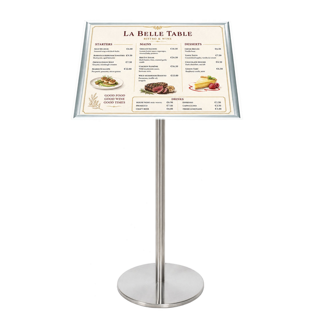 Ezi Pole with 1 A2 Landscape Square Cornered Snap Frames