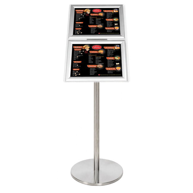 Ezi Pole with 2 A4 Landscape Square Cornered Snap Frames 