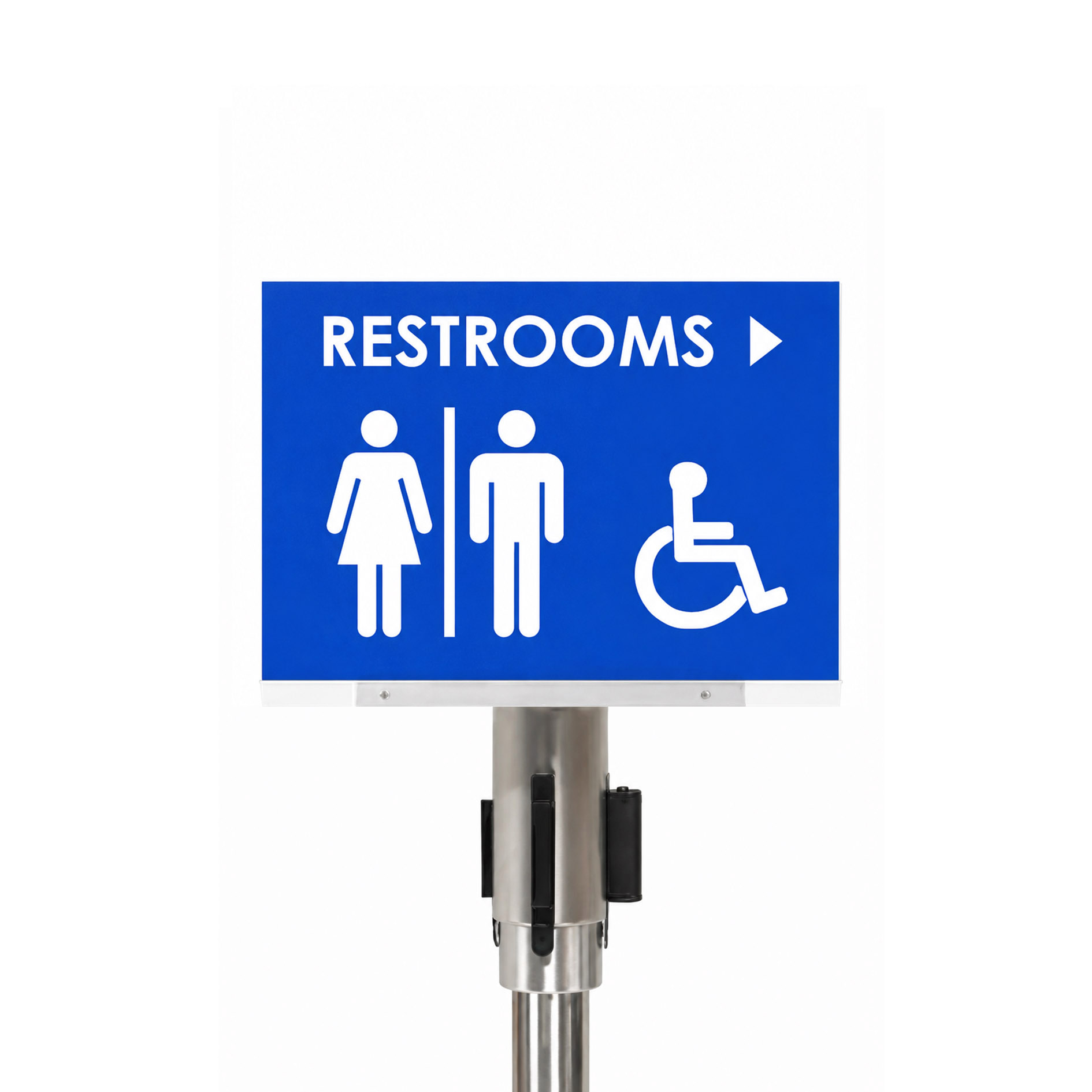 A4 Silver Landscape Sign Holder Clip attachment for Retractable Cassette Queue Barrier Pole