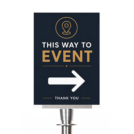 A3 Silver Portrait Sign Holder Clip attachment for Rope Queue Barrier Pole