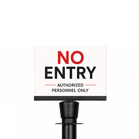 A5 Black Landscape Sign Holder Clip attachment for Rope Queue Barrier Pole