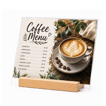 Wood A5 Landscape Angled Sign Holder