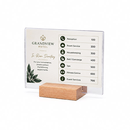 Wood A7 Landscape Mini Straight Sign Holder