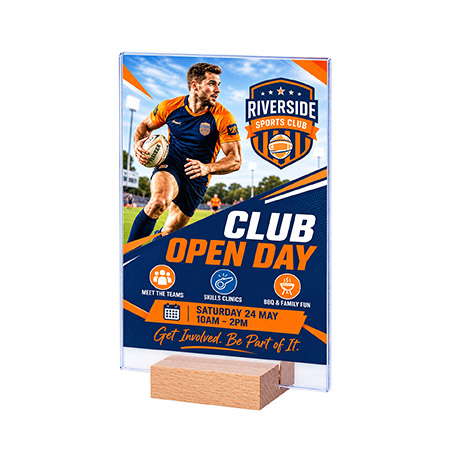 Wood A6 Portrait  Mini Straight Sign Holder