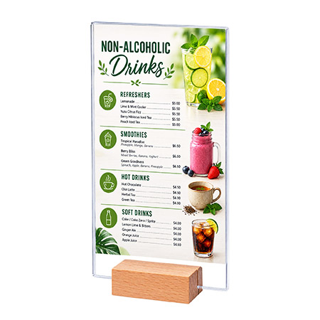 Wood DL Portrait  Mini Straight Sign Holder