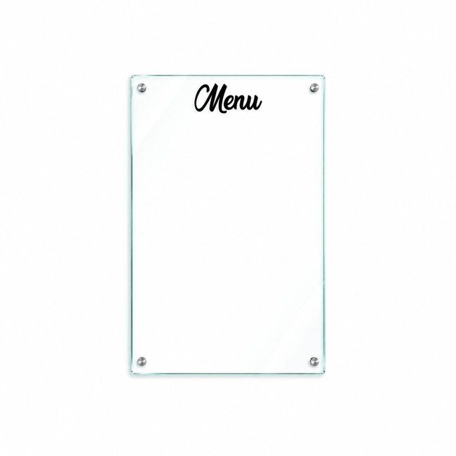 Glass Board with Menu Printed 600 x 400mm