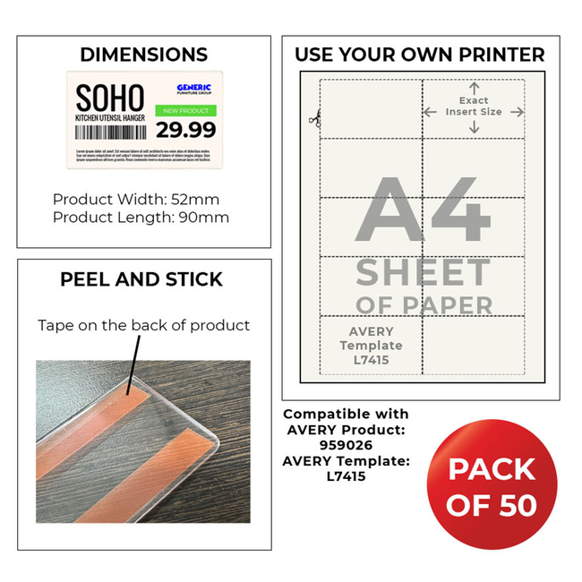 Smart Ticket System 90mm x 55mm Holders (Pack of 50)