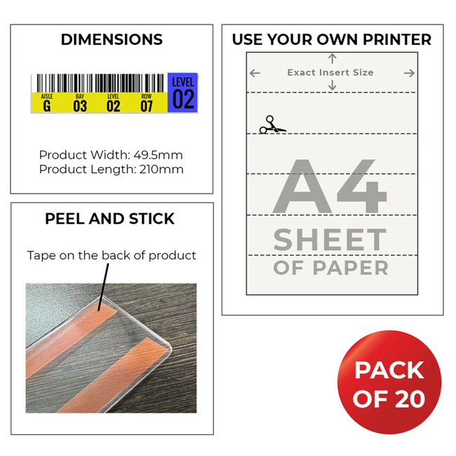 Smart Ticket System 49.5mm x 210mm Holders (Pack of 20) 