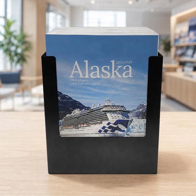 Counter A4 Black Steel Brochure Holder Extra Deep