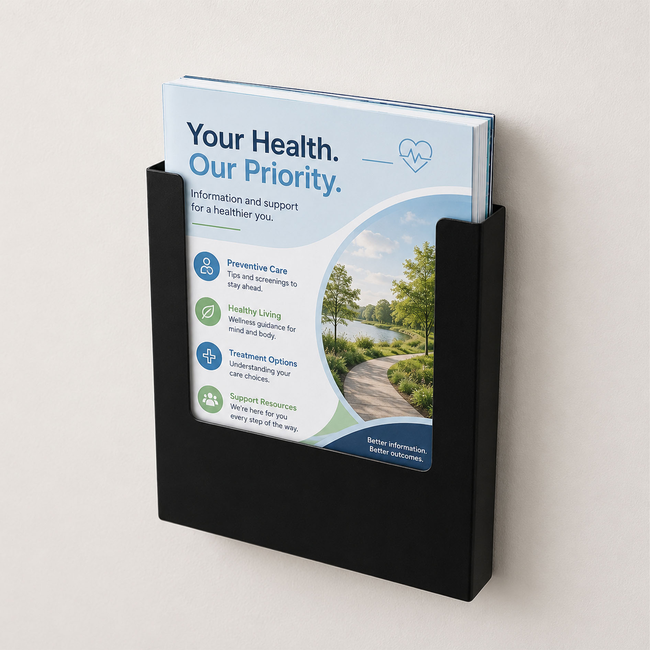 A4 Black Steel Brochure Holder