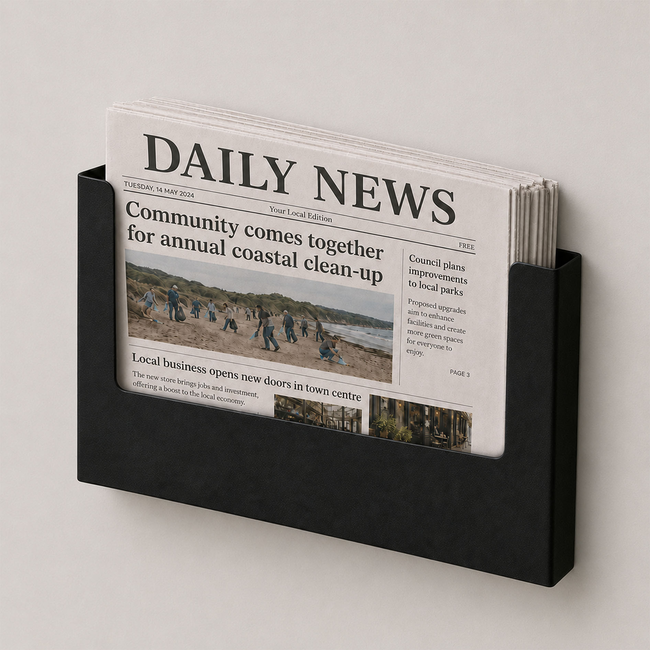 A3 Landscape Black Steel Brochure Holder