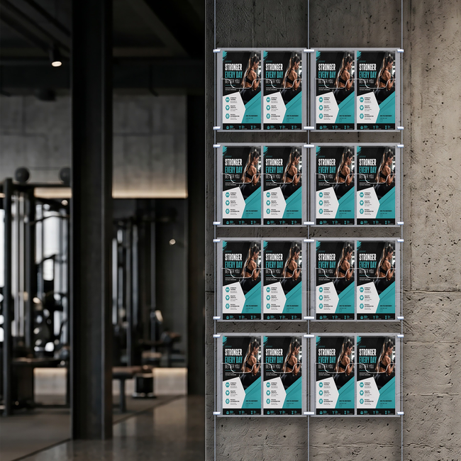 Cable Brochure System 2 Column with 16 DL Brochure Holders