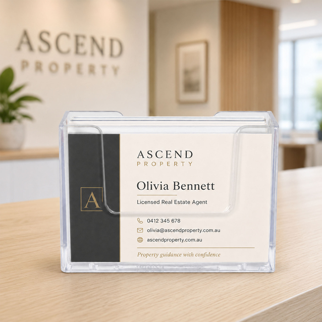 Clip Back Horizontal Business Card Holder