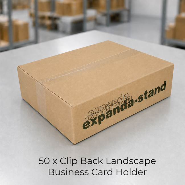 CARTON of 50 Clip On Landscape Business Card Holder