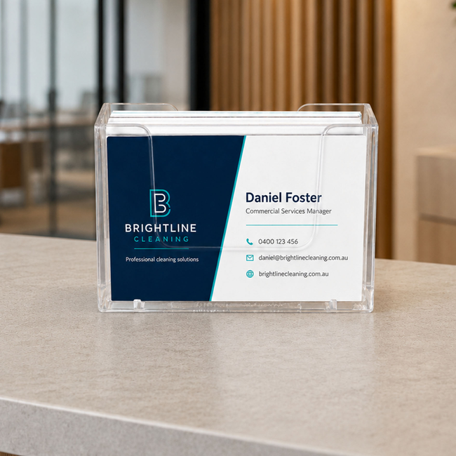 Flat Back Horizontal Wall Business Card Holder 