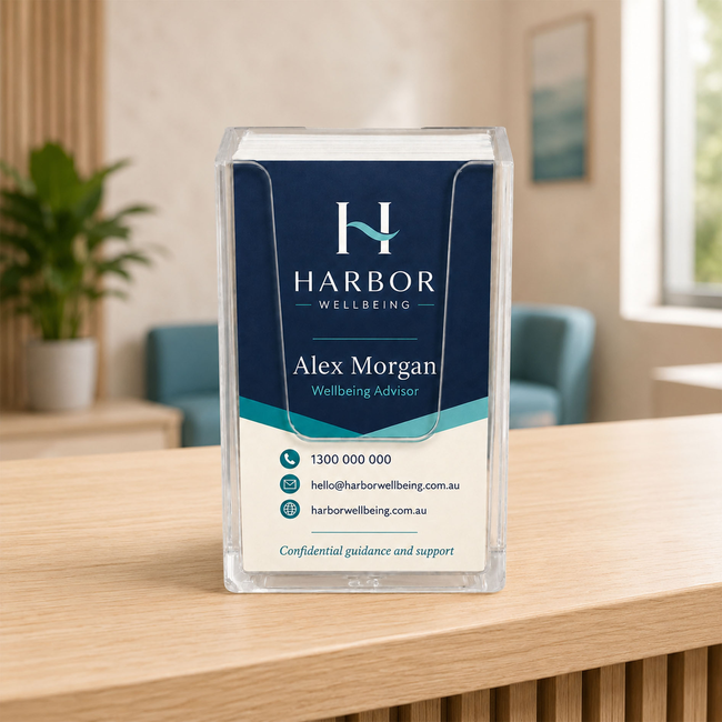 Flat Back Vertical Wall Business Card Holder
