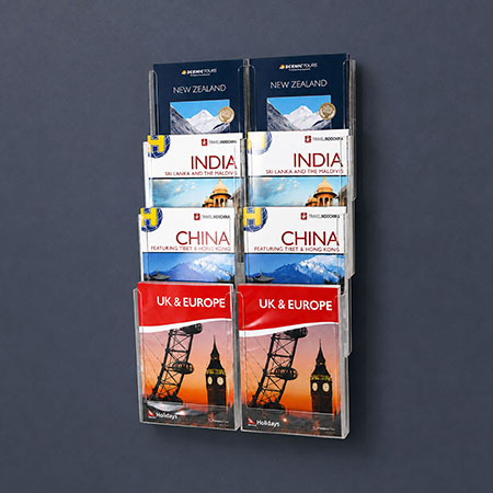 Wall Brochure Holder Combo holds 8 A4  