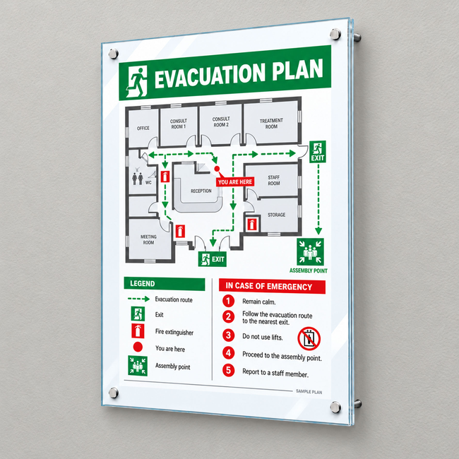 A3 Double Glass Poster Frame with Standoff Mounts