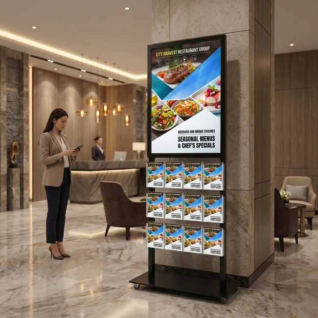 Tall Info Stand -  A1 Snap Frame with 12 A5 Brochure Holders