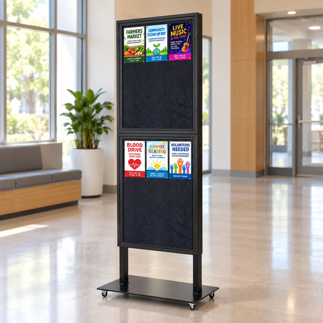 Tall Info Stand - with 2 x Felt Boards