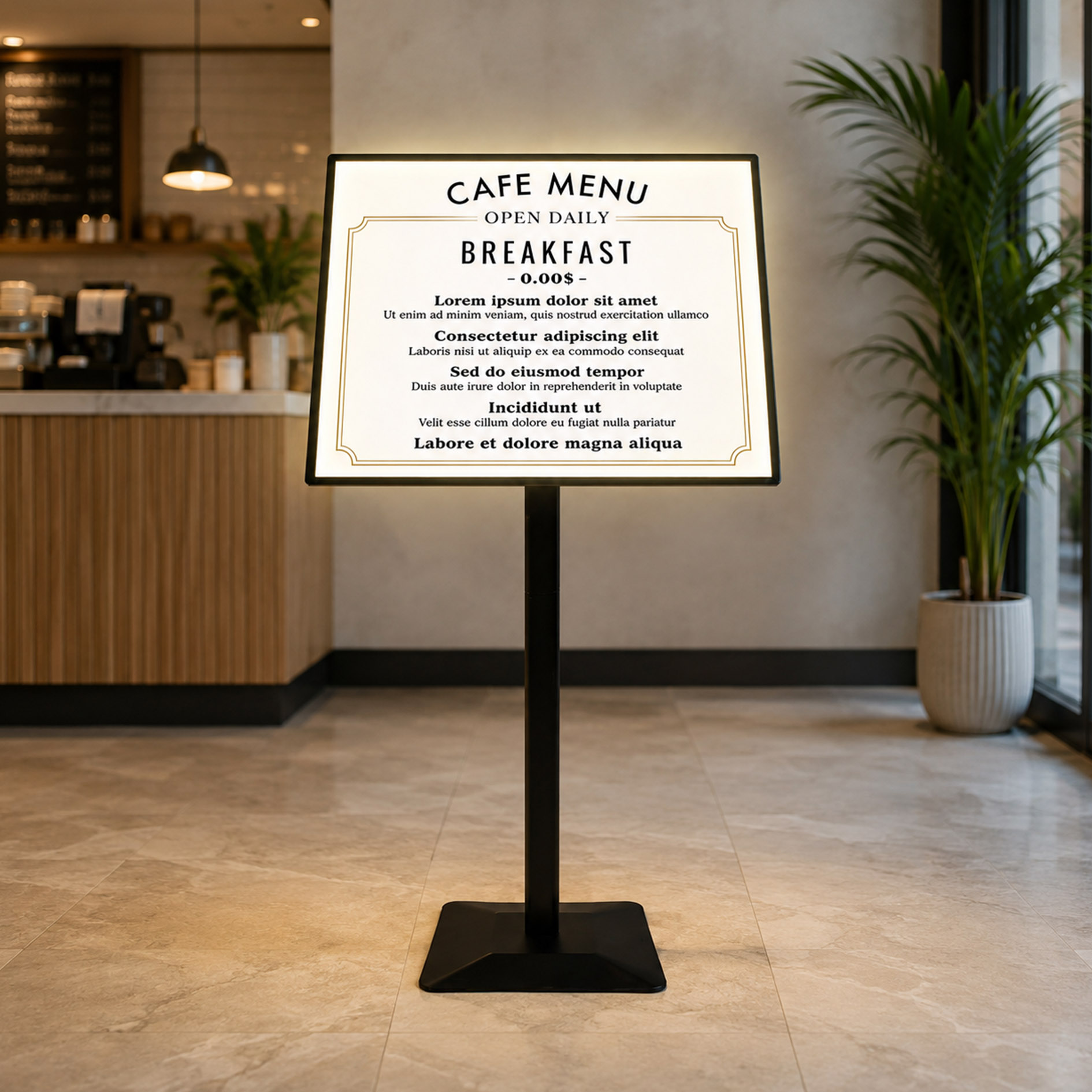 Slim Bright A2 Landscape Freestanding Lightbox Sign