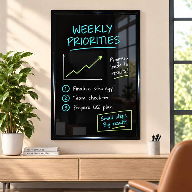 Black 600 x 900mm Framed Menu Blackboard