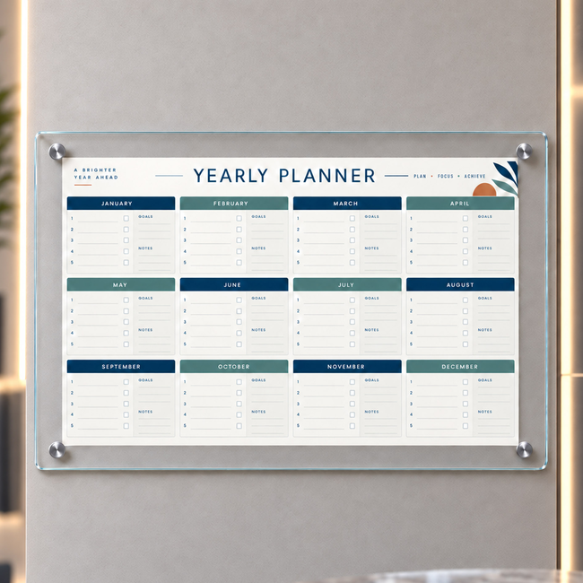 A2 Clear Glass Poster Writing Board with Fixings
