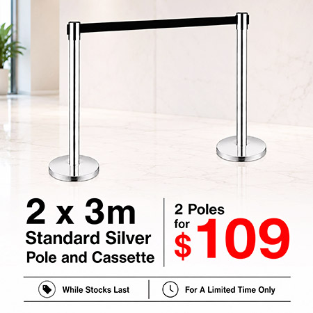 2 x 3m Standard Silver Pole and Cassette - OVERSTOCK CLEARANCE