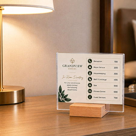 Wood A7 Landscape Mini Straight Sign Holder