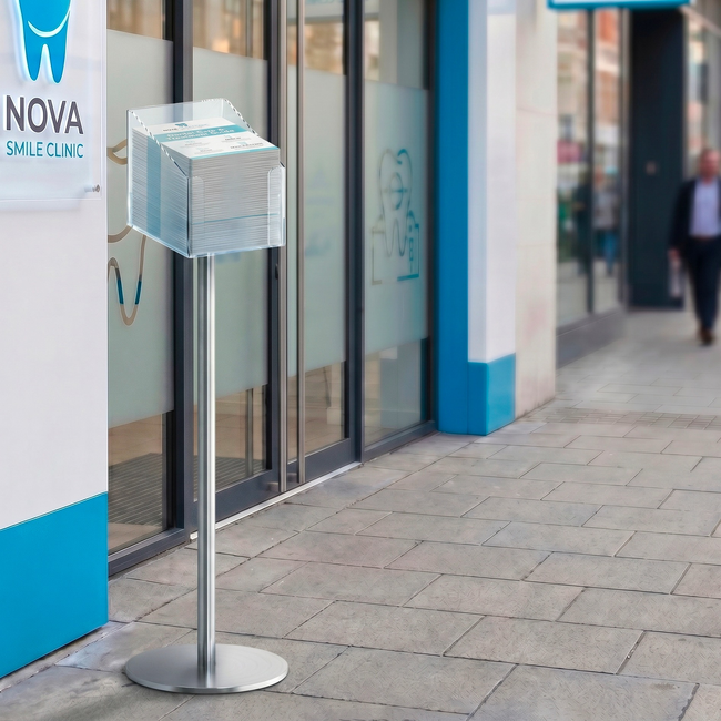 Silver Promo Holder Stand