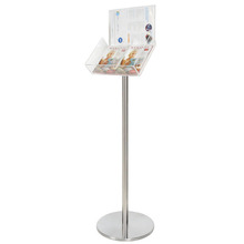 Silver Freestanding Brochure Holder Holds 2 A5