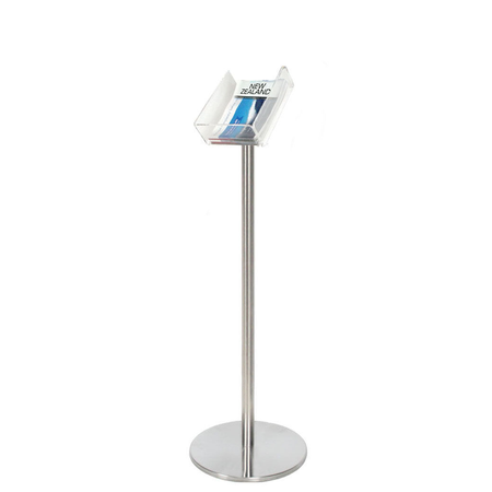 Silver Freestanding Brochure Holder Holds A4