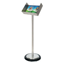 Steel Freestanding Brochure Holder Holds 2 A5 with Wheel Base 