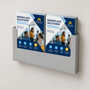Silver Steel 2 x A5 Brochure Holder