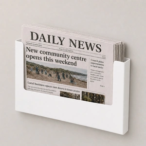 A3 White Steel Brochure Holder Landscape