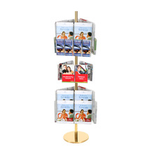 Gold  Carousel Holds 18 A4 6 A5 and 12 DL  Brochure Holders 