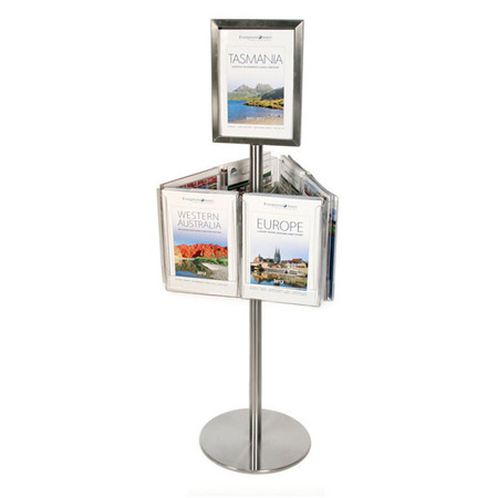 Stainless Steel Short Carousel Holds 6 A4 & A4 Sign