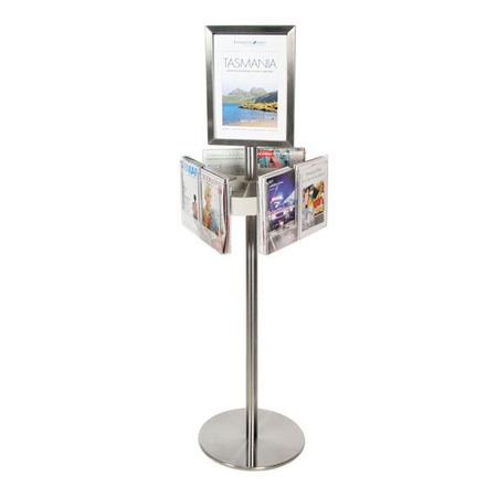 Stainless Steel Short Carousel Holds 6 A5 & A4 Sign