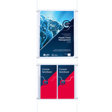 Cable Brochure System 1 Column with 1 A4 & 2 DL Brochure Holders