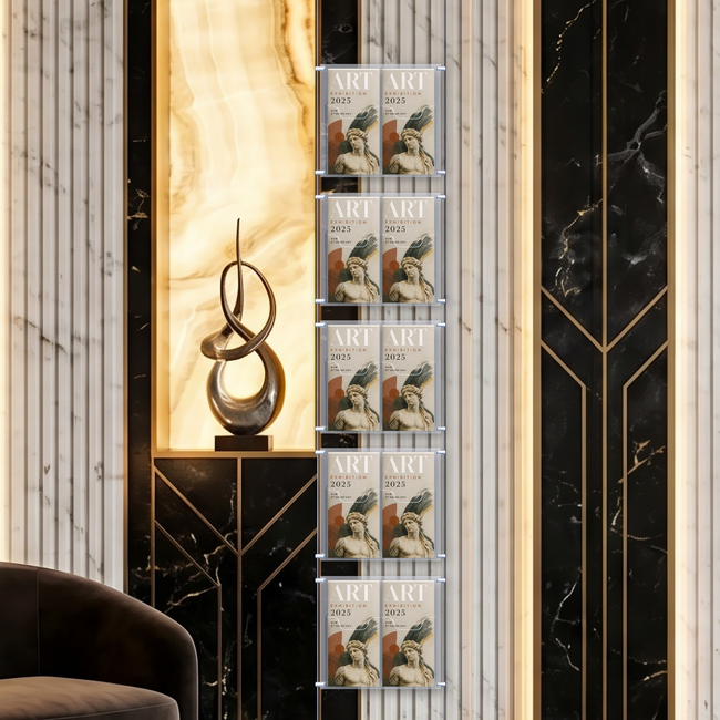Cable Brochure System 1 Column with 10 DL Brochure Holders