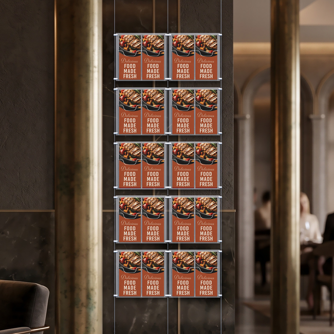 Cable Brochure System 2 Column with 20 DL Brochure Holders