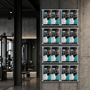 Cable Brochure System 2 Column with 16 DL Brochure Holders