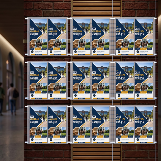 Cable Brochure System 3 Column with 18 DL Brochure Holders