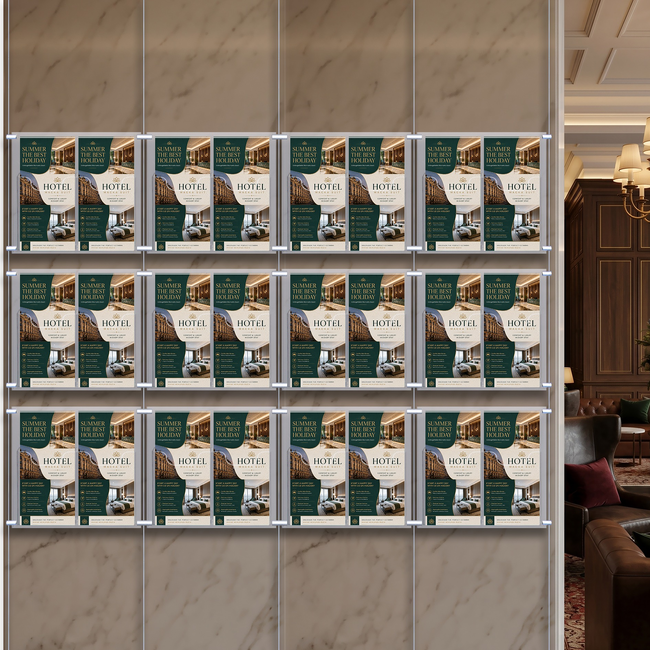 Cable Brochure System 4 Column with 24 DL Brochure Holders