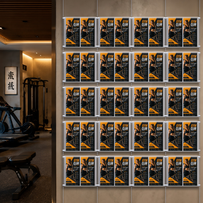 Cable Brochure System 4 Column with 40 DL Brochure Holders
